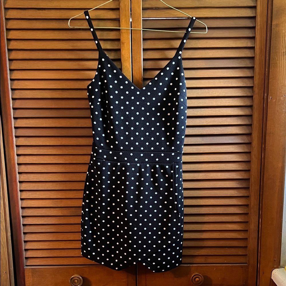 Soprano Black and White Polka Dot Mini Romper